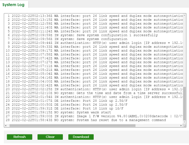 System Log